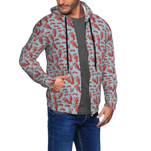 Sweat à capuche homard rouge pour homme finitions premium