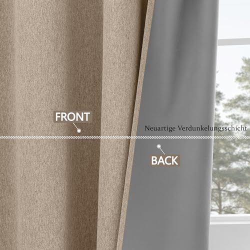 CUCRAF Blackout Vorhänge für Wohnzimmer und Schlafzimmer H 175 x B 140cm OEKO-TEX