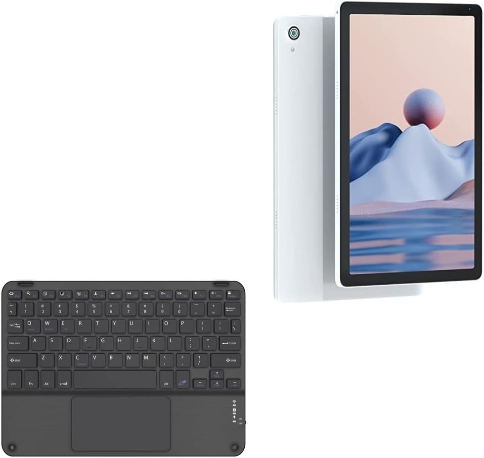 BoxWave Keyboard Compatible with Haggis Android 11 Tablet HGS10405 (10.4 in) - SlimKeys Bluetooth Keyboard with Trackpad, Portable Slim TouchPad - Jet Black