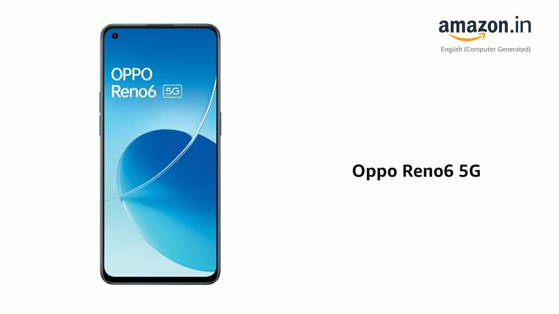 OPPO Reno6 5G (Stellar Black, 8GB RAM, 128GB Storage), Medium