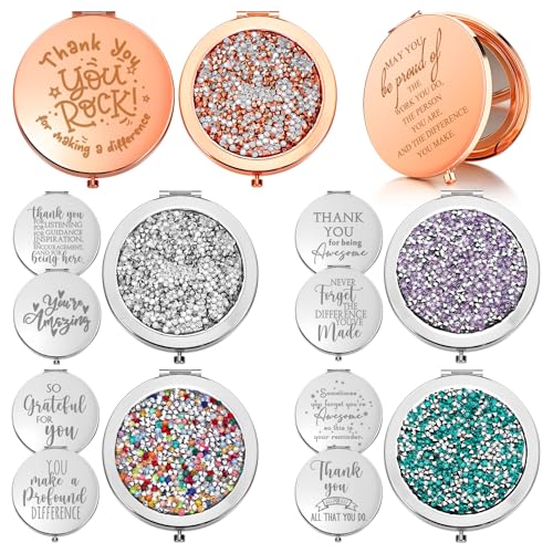 Miroir de poche grossissant lot de 10 pour retouche maquillage au bureau - 2