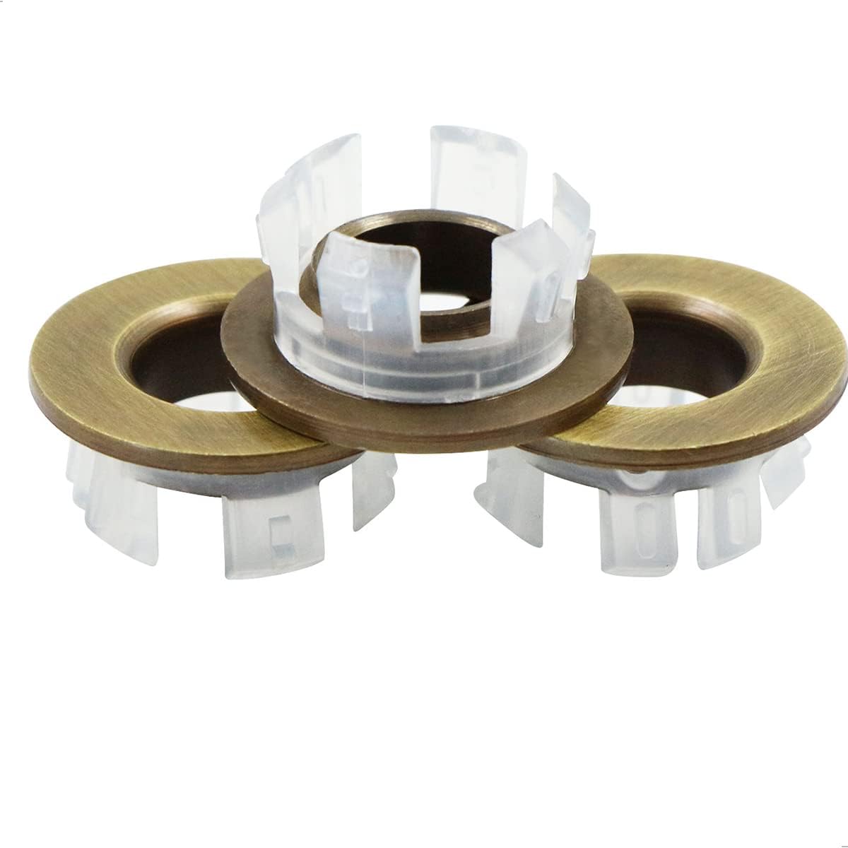 5 Pezzi Anelli di Troppo Pieno, Foro del Lavandino Decorativo Bagno Cucina Copertura Rotonda di Troppo Pieno Inserto Coperchio Tappo di Scarico nel Buco (Copper/Retro Colour)
