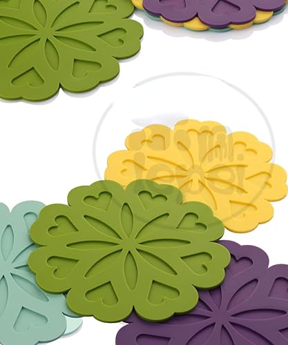 Miniatura 8 de 4 alfombrillas de silicona para ollas de silicona para ollas y sartenes calientes. Tapetes resistentes al calor para mesas, manteles individuales,