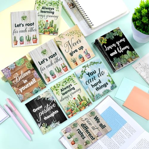 Image of Jetec 24 Pcs Back to School Inspirational Mini Notebooks Bulk | Botanical Kindness Pocket Notepads Motivational Quote Plant Small Journals Gifts for Thank You Employee Teacher Volunteer