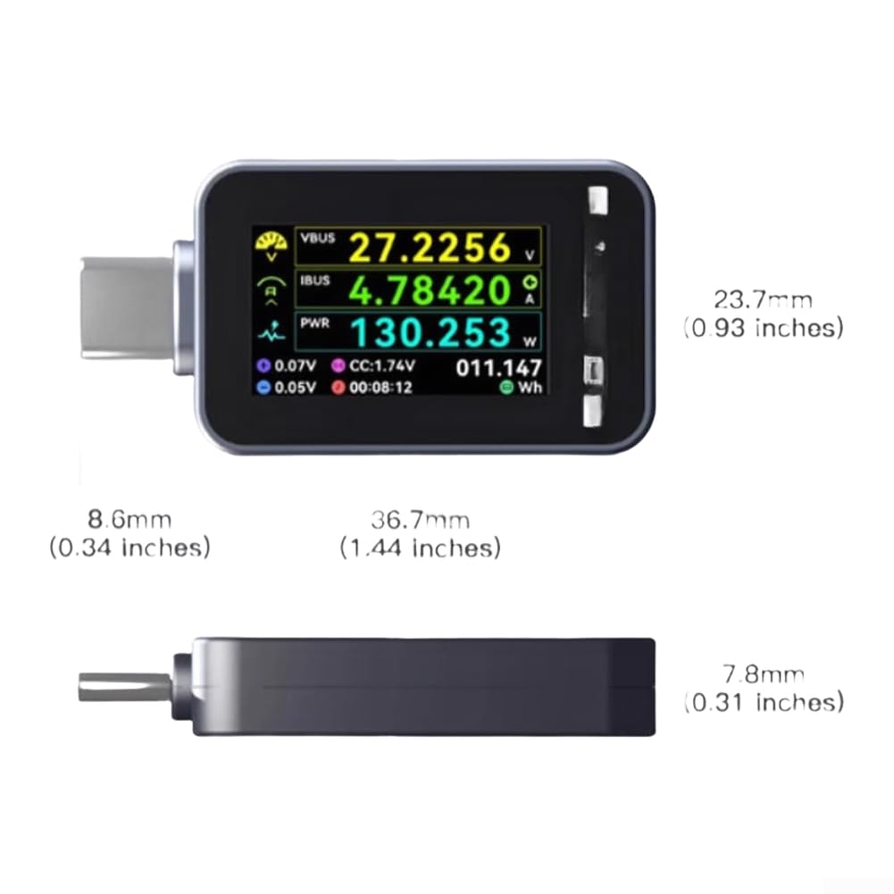 240W Stromprüfer für USB C Ladeleistungsanalyse mit Echtzeit-Spannungs- und Stromanzeige