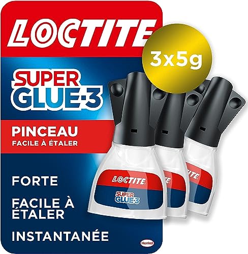 Loctite Super Glue-3 Pinceau lot de 3, colle forte facile à utili...