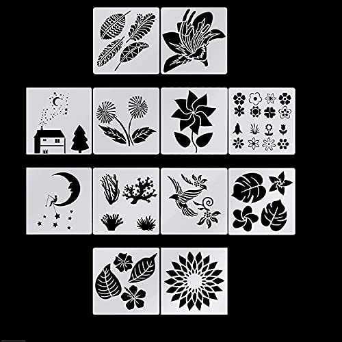 12 plantillas de pintura de mariposas con diseño de primavera, plantillas de plástico, mariposas y abejas, plantillas de dibujo para pintura, manualidades, pared, tela, decoración del hogar Cover