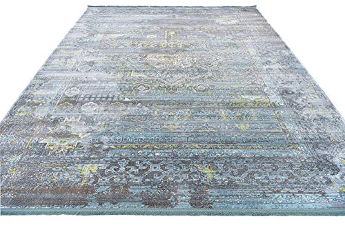 Tapete decorativo Unique Loom 255x305 cm Turquesa/Marfil miniatura 5