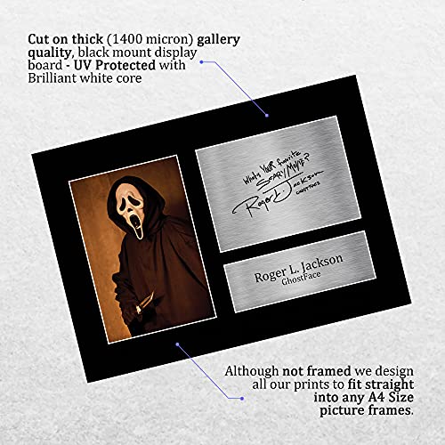 HWC Trading A4 Roger L Jackson Scream Ghost Face Gifts Printed Signed Autograph Picture for Movie Memorabilia Fans - Image 3