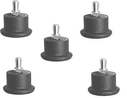 IYB - Nylon Thread Glides (Standard, Black) Set of 5 Pcs for Revolving Chairs, Adjustable Stool-Doctor/Kitchen Stool/Office Stool/Chair/Cafeteria Stool/Bar Stool and Other Revolving Products