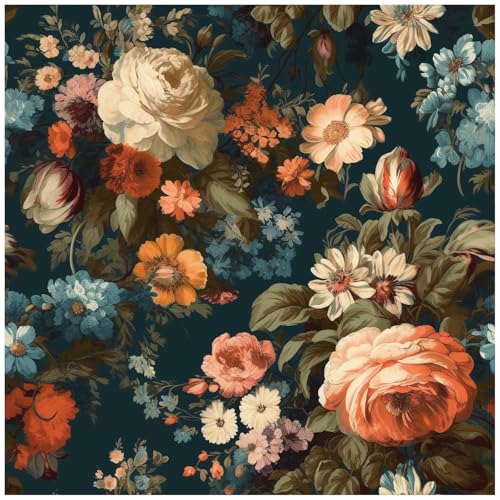 HAOKHOME Vintage Wallpaper Floral Peel and Stick Wall Paper Medieval