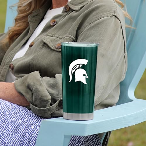 Image of Logo Brands 20 oz Powder Coat Tumbler- Insulated Tumbler with Lid for Water, Iced Tea or Coffee, Smoothie and More