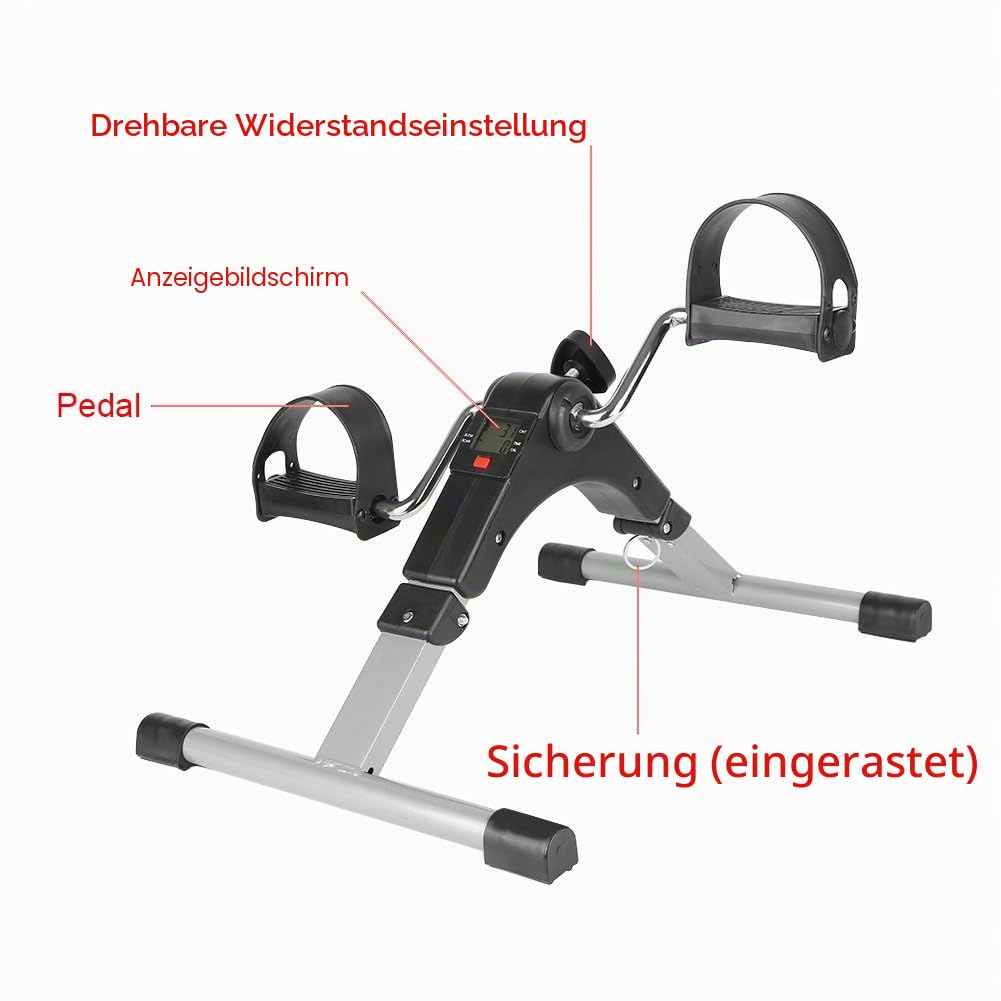 Mini-Heimtrainer Fahrrad, Fitnessgerät für Zuhause, Arm und Beintrainer Fitnesstrainer, Hometrainer Bewegungstrainer mit LCD-Monitor und Einstellbarem Widerstand