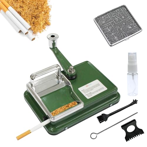 BeGrit Zigarettenstopfmaschine Stopfmaschine für Zigaretten 8mm Knopf Zigarettenstopfer Manuell drehmaschine zigaretten mit Zubehör Aufbewahrungsbox für einfache und konsistente Zigarettenherstellung