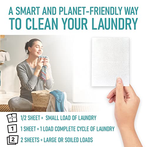 Eco Friendly Laundry Detergent Sheets (100 sheets 200 loads) - Plant based Free and Clear Strips for HE machine, Travel Friendly, Home Clothes Washing (Fresh Linen) - Image 7