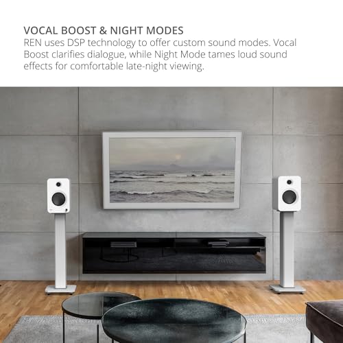 Image of Kanto REN 200W Powered Speaker System with HDMI ARC Input for TV & Home Theater | USB-C and Bluetooth 5.3 | High /Low Pass Filter | Pair | Matte Orange