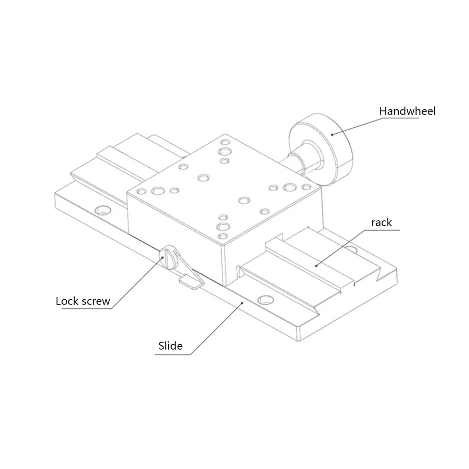 Manuelle Linearplattformen X-Achsen-Schwalbenschwanznut Linearer Feinschiebetisch LWX60 Manueller Verschiebungstisch Langhub-Trimmplattform LWX60-L-100(200mm)