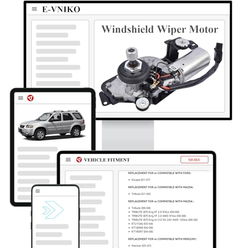 Image of Rear Wiper Motor Compatible with 2001-2007 Ford Escape Mazda Tribute Mercury Mariner Replace Back Window Wiper Motor 4L8Z 17508-AB, YL8Z 17508-AB, EC01-67-450A