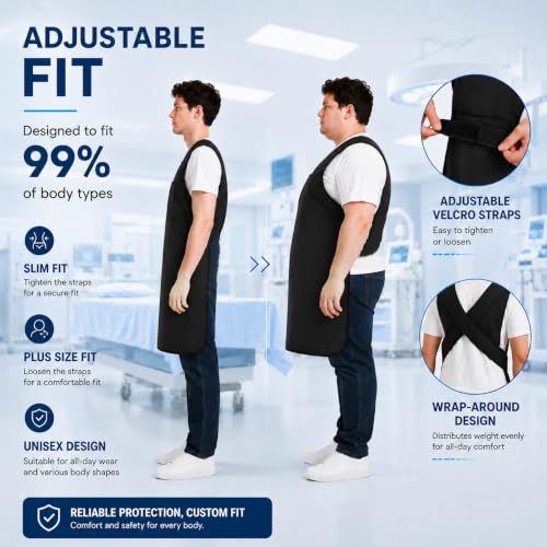 Image of 0.5mmpb Xray Lead Apron for Xray with Thyroid Shield Collar,Lead Gown,Dental Xray Shield