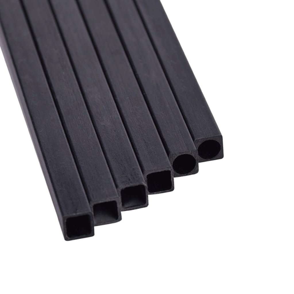 4 szt. Kwadratowych rurek z włókna węglowego o długości 500 mm, pustych prętów z włókna węglowego 10x10 mm(3x3x2x500mm)