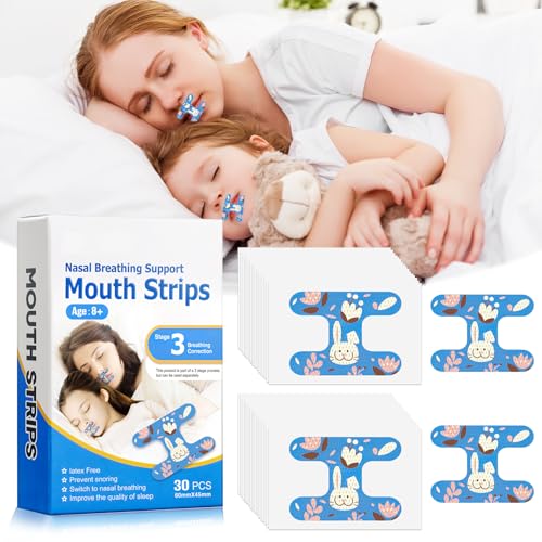 30 peças Fita bucal para dormir Mouth Tape for Sleeping para crianças e adultos fitas anti-ressono melhoria do sono e redução de sons noturnos (Fase 3)