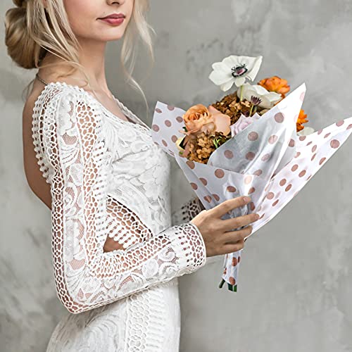 Miahart 60 Pcs Rose Tissue Paper Bulk 3 Style Decorative Metallic Wrapping Paper For Birthday Weddings Christmas Party Mothers Day Decoration, Diy Arts Crafts (Rose ) #TOP4