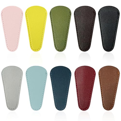 NEETUE 10 Pcs 2.95×1.45in Embroidery Scissors Sheath, Small Scissors with Cover Scissors Protective Cover Scissors Leather Sheath for Scissors Protection (multicoloured), US20240510010