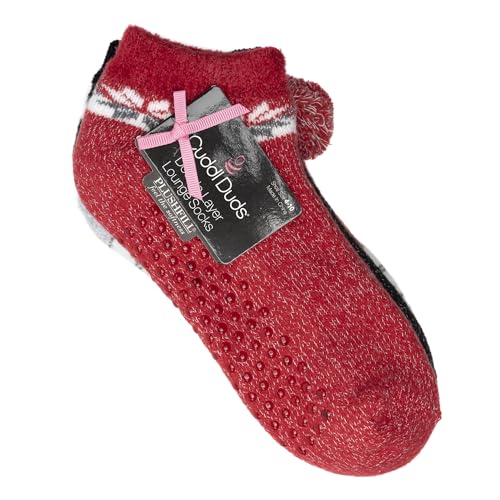 Cuddl Duds Women Warm Gift Multipack Super Soft Comfortable 4 Pair Pack Lounge Socks, Snowflake2