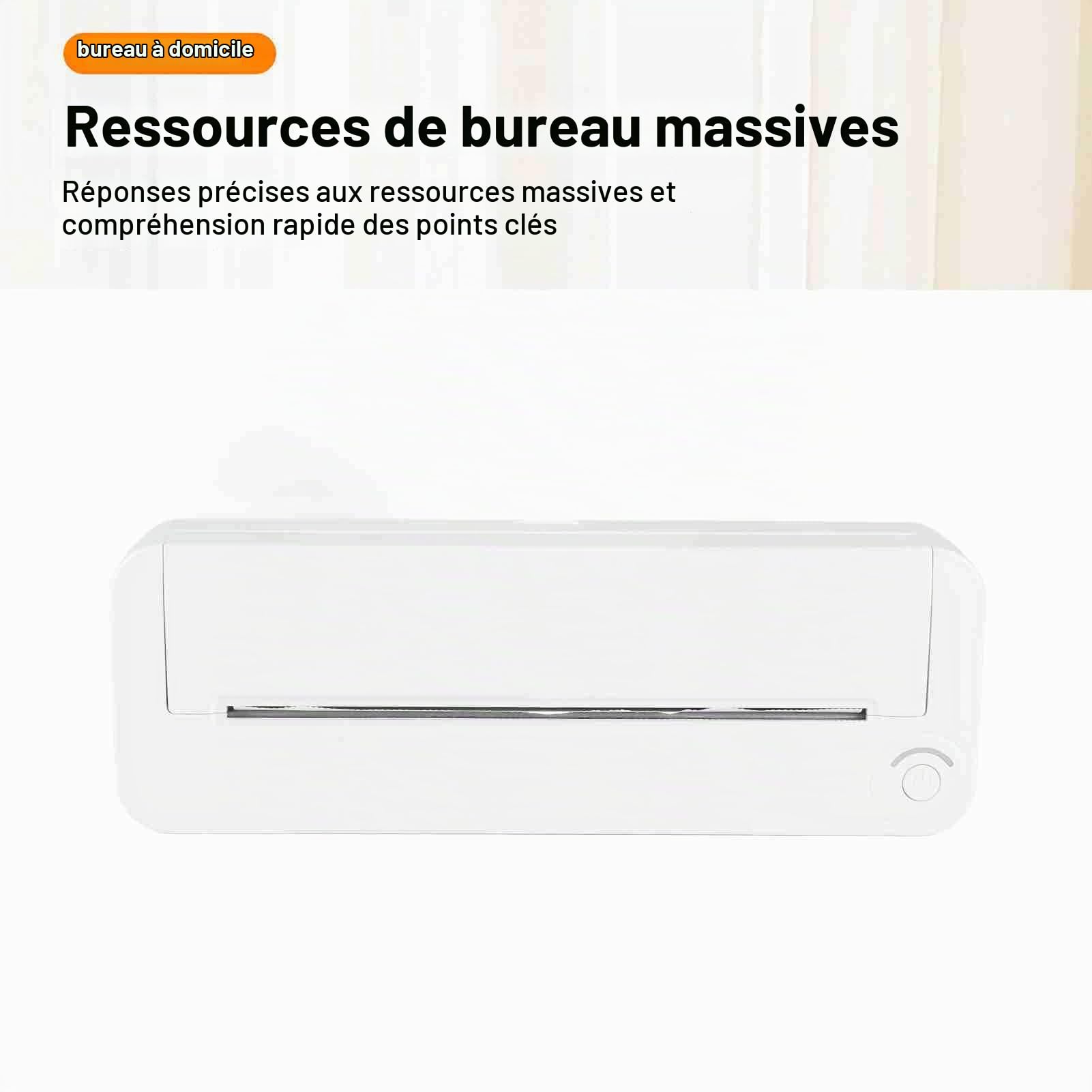 HUIOP Imprimante portable, imprimante papier portable A4, impression thermique, connexion sans fil BT compatible avec iOS et Android, support d'imprimante photo mobile 210 mm de large pour voyages en