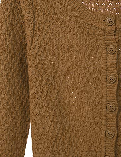 FLORIA Women's Button Down 3/4 Sleeve Crew Neck Cotton Knit Cropped Cardigan Sweater (S-3X)4