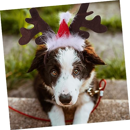 Disfraz navideño para perro con diademas y bufanda miniatura 4