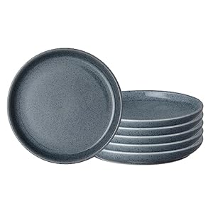 Dark Grey Speckle Set of 6 Coupe Dinner Plates (Gray)