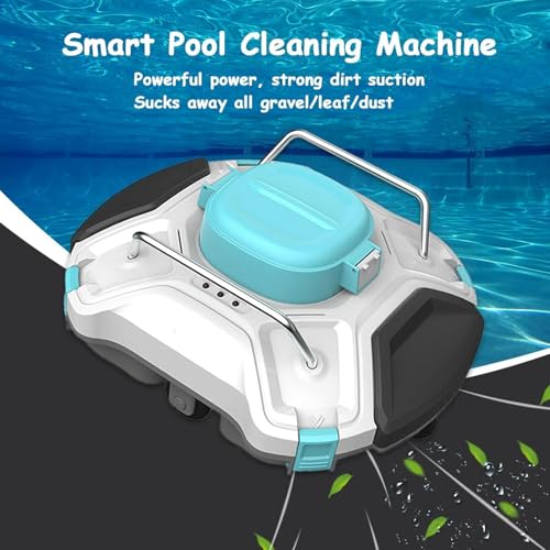 Limpiador robótico automático de piscinas, escalada de pared, contenedor de filtro masivo de carga superior, aspiradora robótica inalámbrica para piscinas en el suelo y sobre el suelo