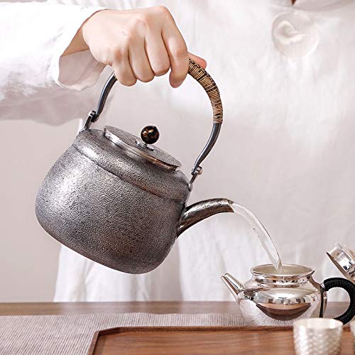 No-Branded Teiera d'Argento hkrstssxj Acqua Calda Teakettle Pot Mano Domestica Teiera Set Sterling Silver Tea Service… - immagine 5