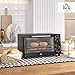 HOMCOM Mini Oven, 9L Countertop Electric Grill, Toaster Oven with Adjustable Temperature, Timer, Dishwasher Safe Baking Tray and Wire Rack, 750W, Black