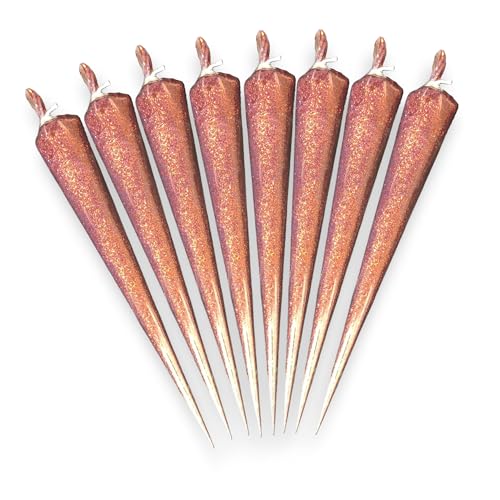 Image of Colorful Glitter Liquid Paste Cones for Arts & Crafts Material, Lippan Art and Decorative Purposes Pack of 8 Cones (8 Bronze)
