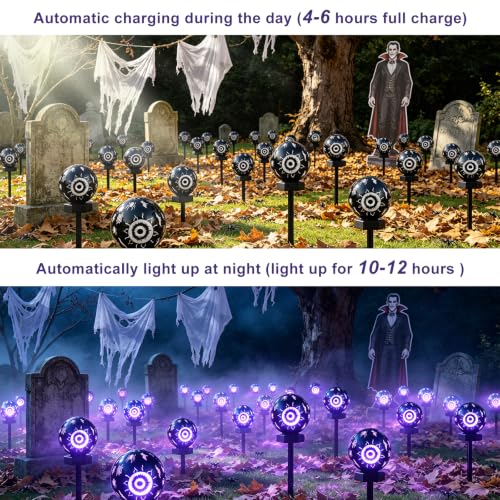 KANPONN Solar Halloween Lights Outdoor(4pcs),Halloween Decorations Outdoor, IP65 Waterproof, Decor for Garden/Yard/Patio/Lawn/Pathway - image 6