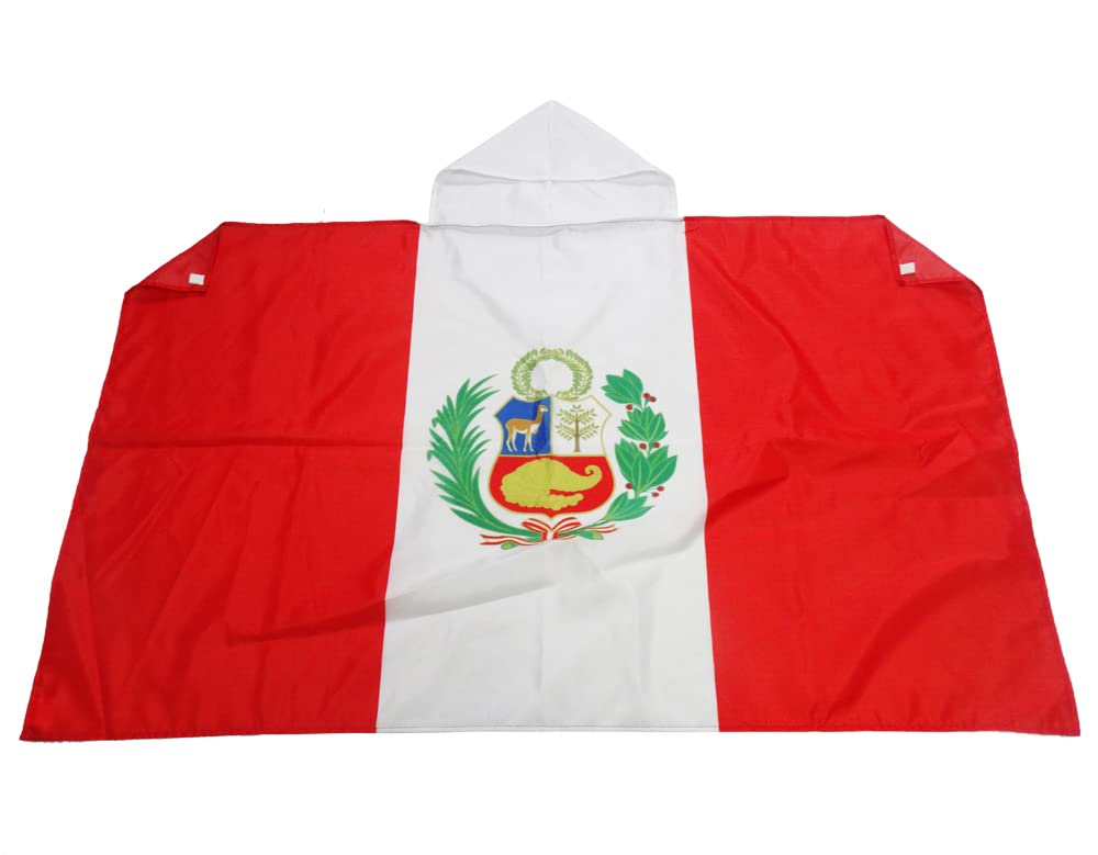 AZ FLAG - Peru Body Flag - 3x5 Ft - Peruvian Cap Flag - 100% Polyester with Inegrated Sleeves and Hood - Vivid Colors - 3' x 5' Feet - 150x90 Cm