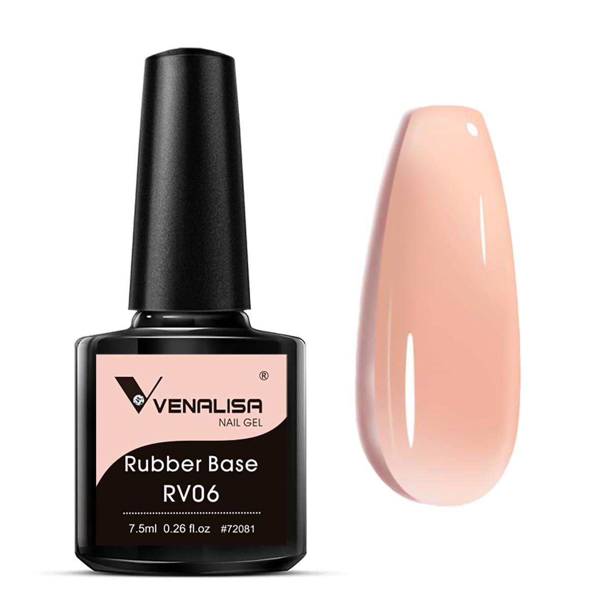 VENALISA Rubber Base Gel Polish 1Pcs Natrual Nude Rubber Gel Base for Nails Jelly Pink Color Builder Gel