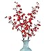 Sunm boutique 2 Pack Plum Blossom Artificial Flowers Simulation Flower Table Decoration Accessories Party Beach Theme Decorations (Red, Pack of 2)