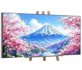 Kit de Peinture par Numéros pour Adultes   Mont Fuji Adultes   Kit de Bricolage créatif   Kit de Peinture par Numéros   Toile pour Enfants à Partir de 6, 7, 8, 9, 10, 11   sans Cadre 25x50cm K 217