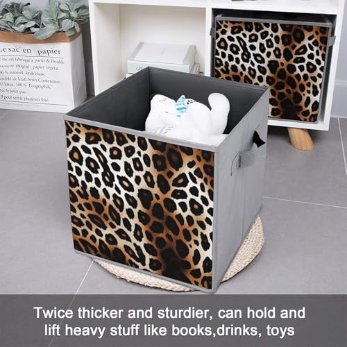 Boîtes de rangement pliables léopard pour placard et étagère - 7
