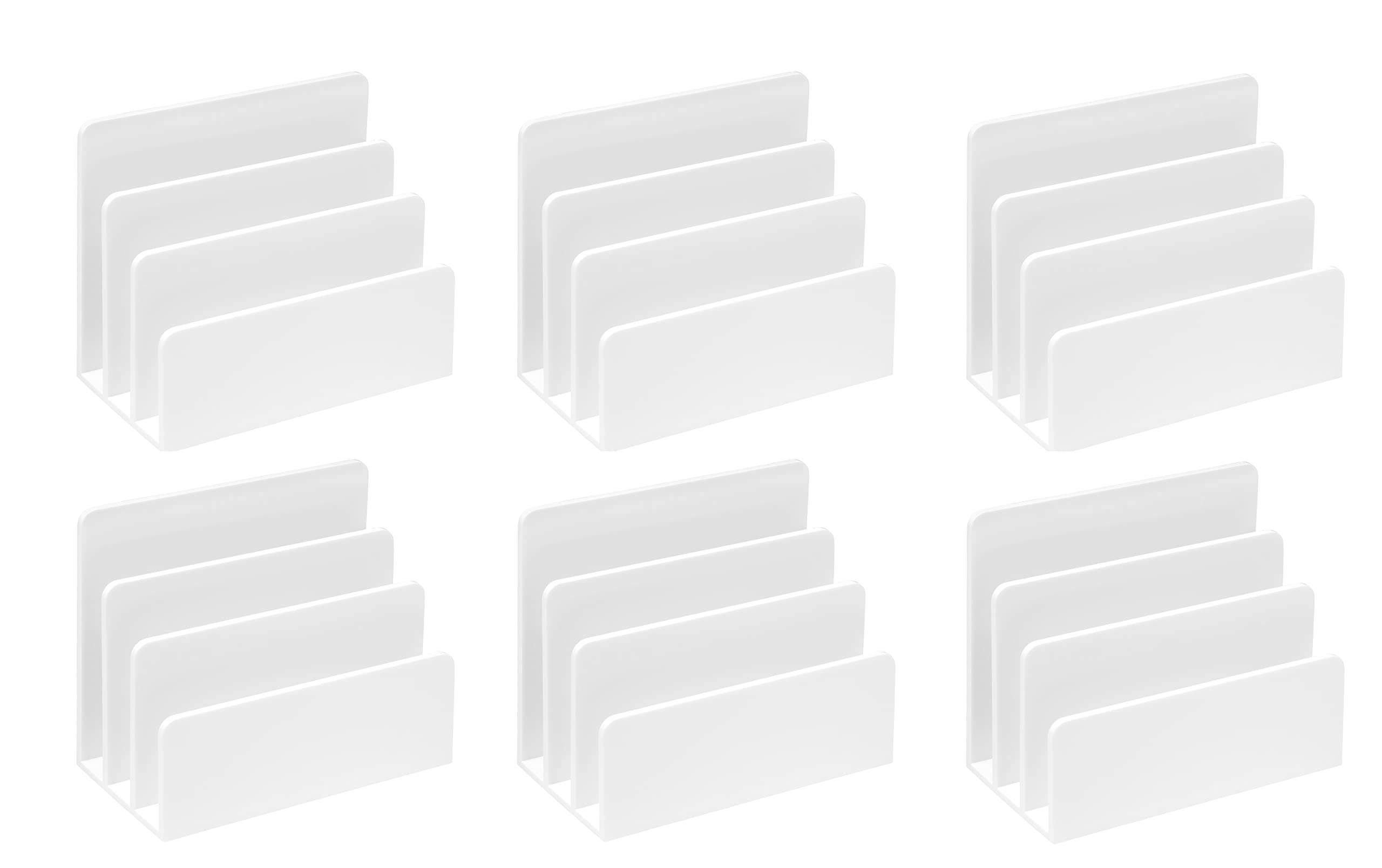 Osco White High Gloss Plastic Letter Holder, 3 Slot Mail Sorter, Envelope and Document Stand, Post Rack, Paperwork Storage, Compact File Holder, Desk Organiser, H14.5 x W17.5 x D9.5 cm