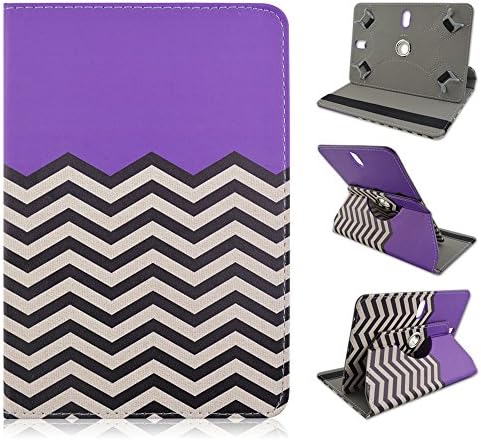 Universal 10" inch Tablet Case Cover with Adjustable Stand Fits - Samsung Galaxy tab 4 10.1", Sony Xperia Tablet Z 10" etc. - Purple Chevron
