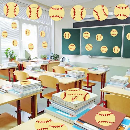 Image of Glitter Softball Cutouts- 100Pcs Sport Ball Cut Outs Bulletin Board Softball Shape DIY Paper Cuts Party Decorations for Sports Theme Party Baby Shower Birthday Classroom Game Day Wall Decor Supplies
