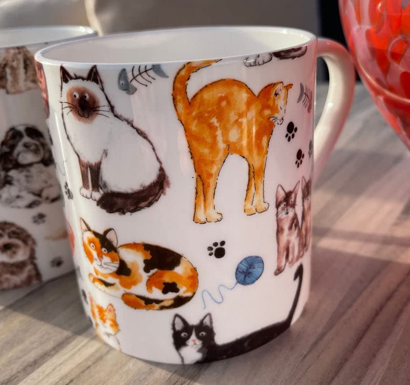 Taza de porcelana fina Dreamair 1 pinta diseño gatos miniatura 1