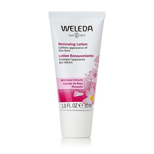 Weleda Loción facial renovadora, 1 onza líquida, hidratante rico en plantas con aceites de semilla de rosa silvestre, jojoba y melocotón