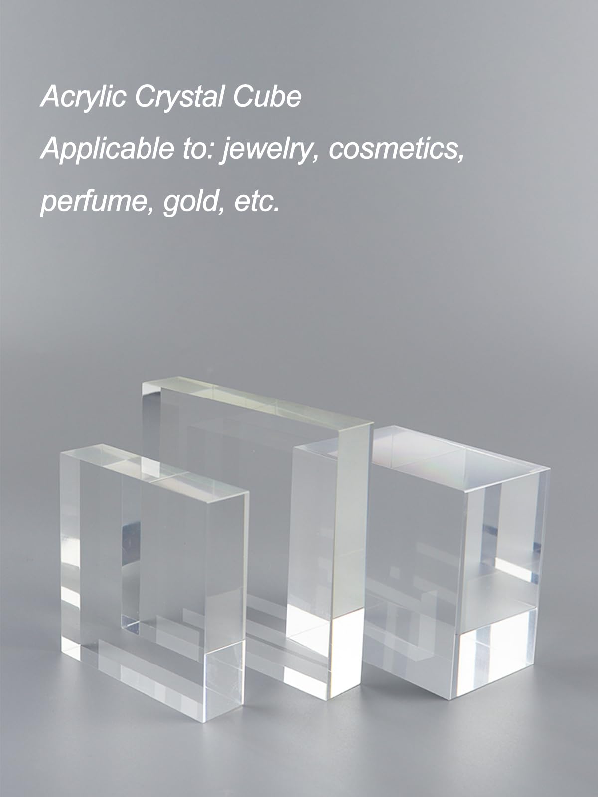 Acrylic Cube Display Stands | Clear, 3x3/4x4cm, For Jewelry: Pack Of 10(0.8cm,3x3cm)