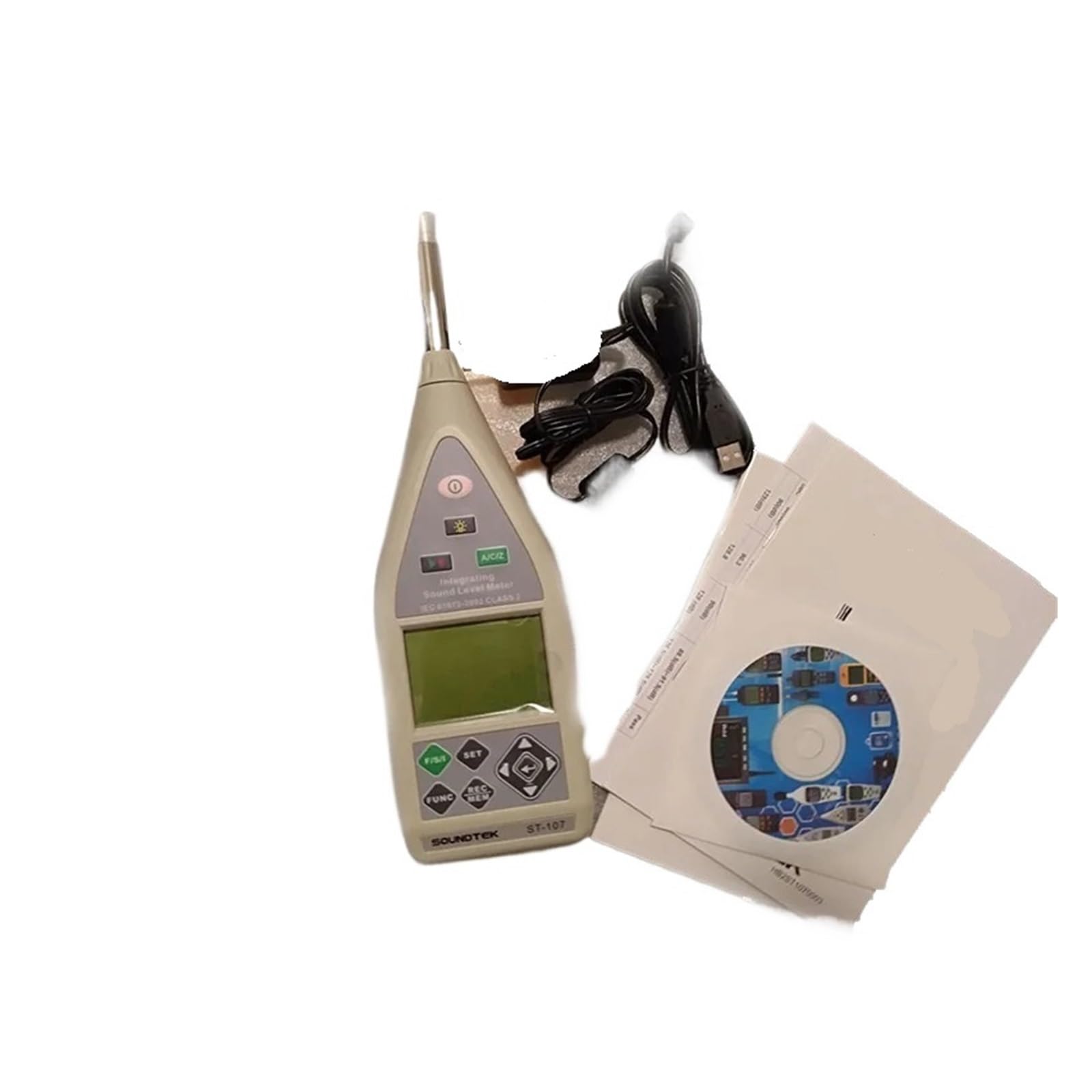 Medidor de Decibeles, ST-107 Medidor de nivel sonido integrado Clase 2 Rango medición del medidor ruido 70~133 dBC