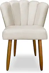 Cadeira Pétala Bege Sala de Estar, Penteadeira E Salão Liberty Móveis